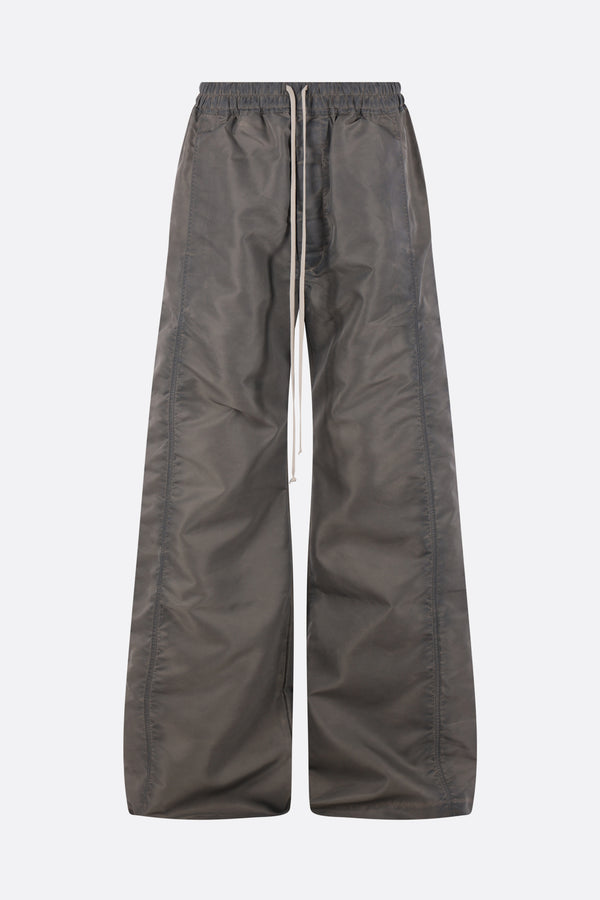 Pushed wide-leg trousers in nylon