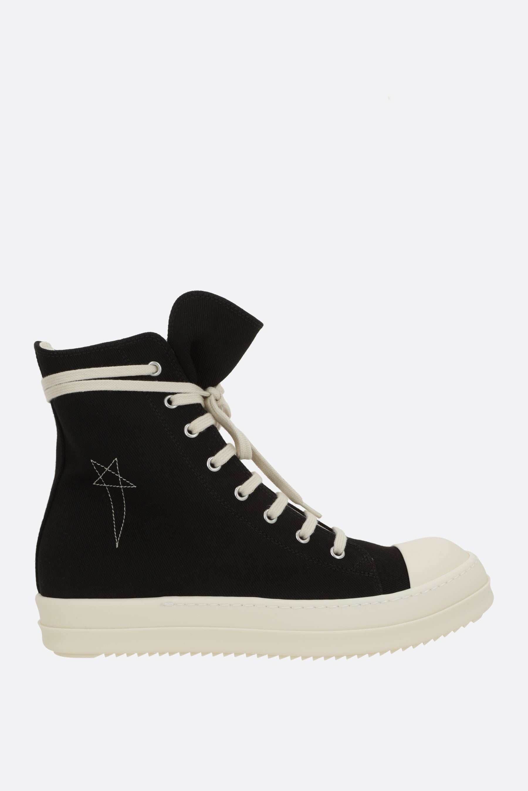high-top sneakers in denim