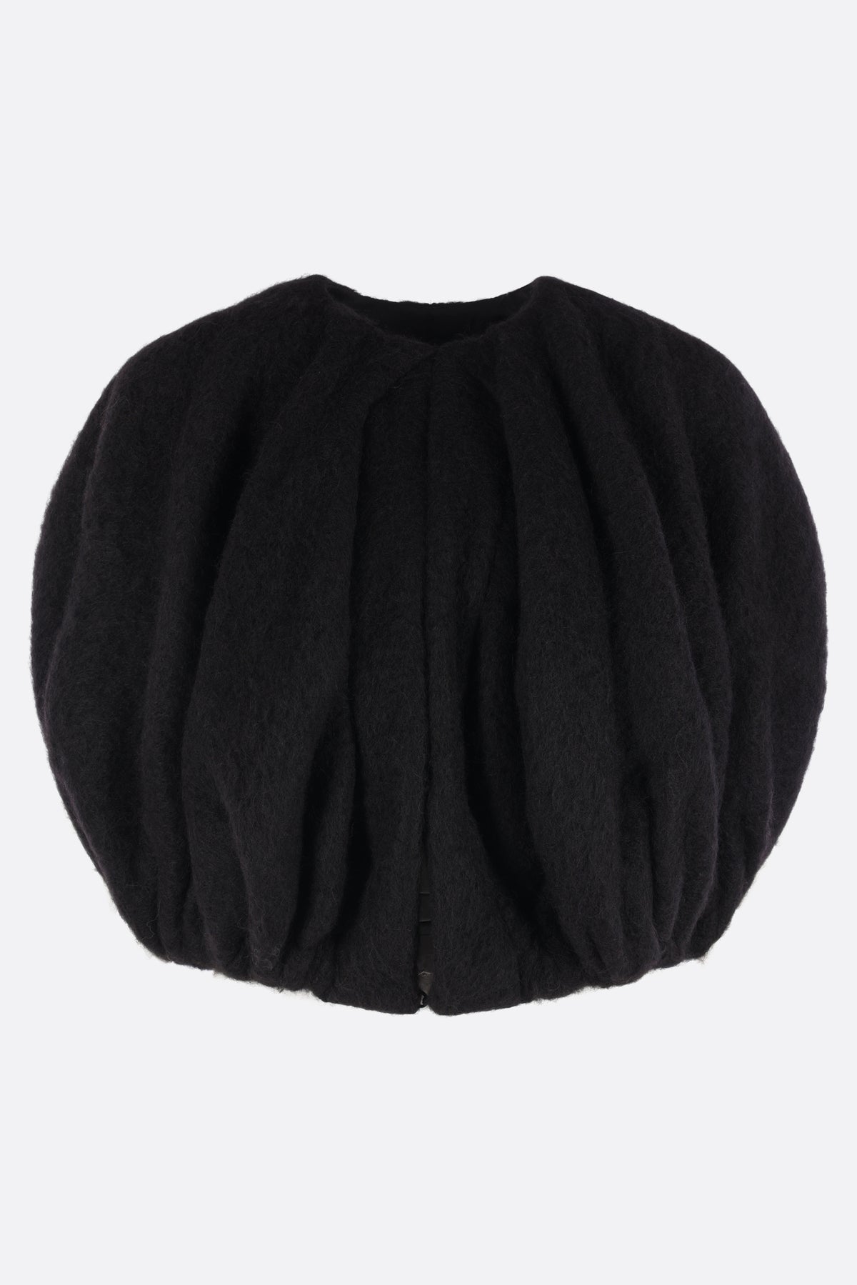 Temple Bubble cropped cape in alpaca wool blend