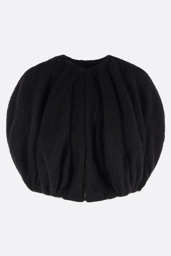 Temple Bubble cropped cape in alpaca wool blend