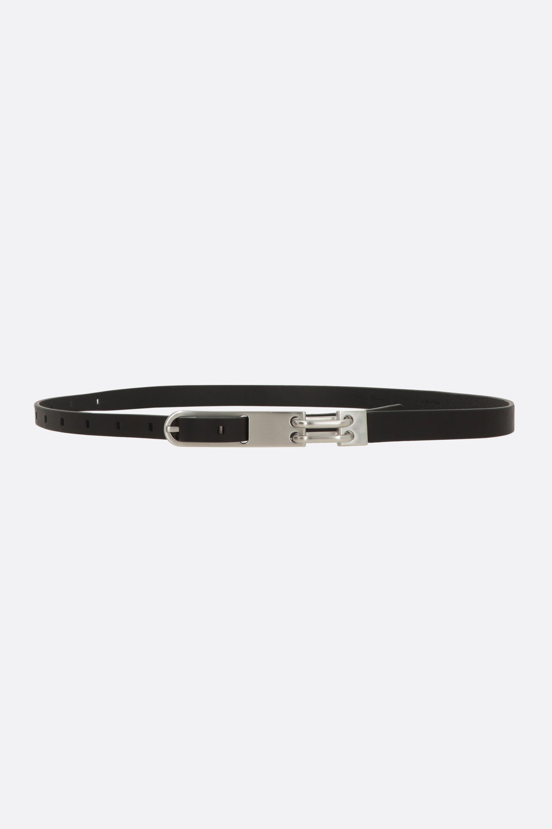 Tongue thin belt in matte leather