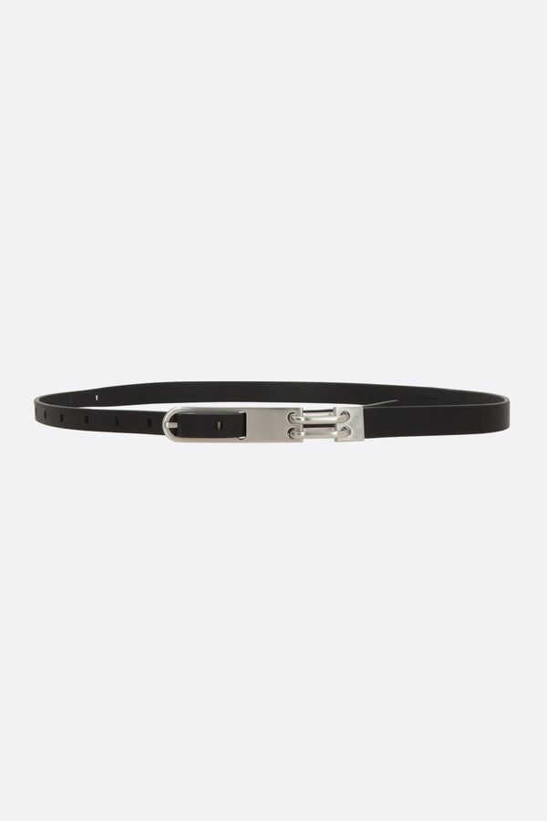 Tongue thin belt in matte leather