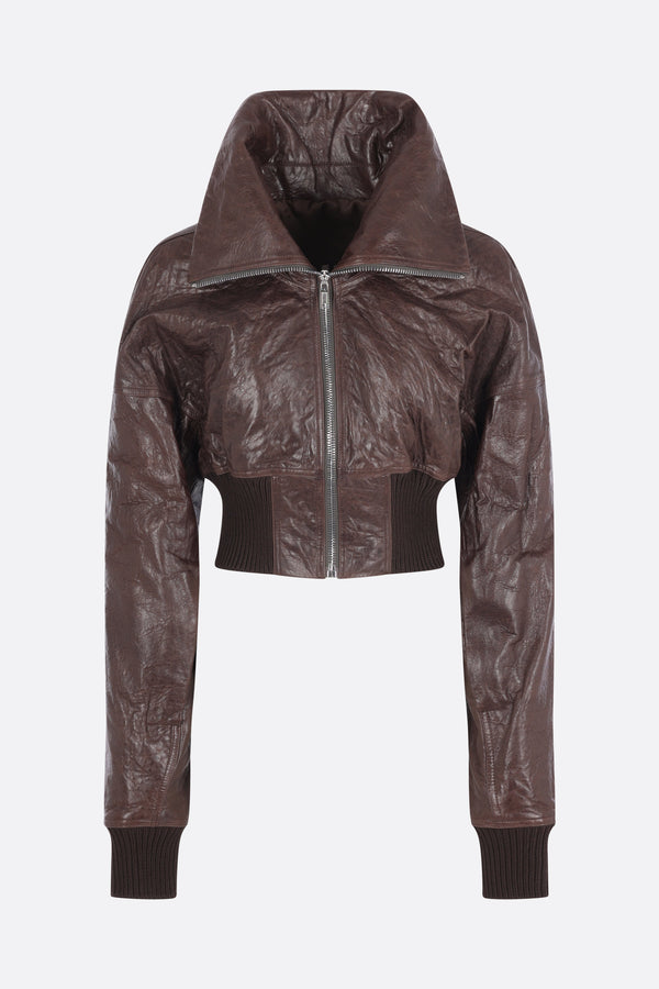 Dracuflight cropped jacket in leather