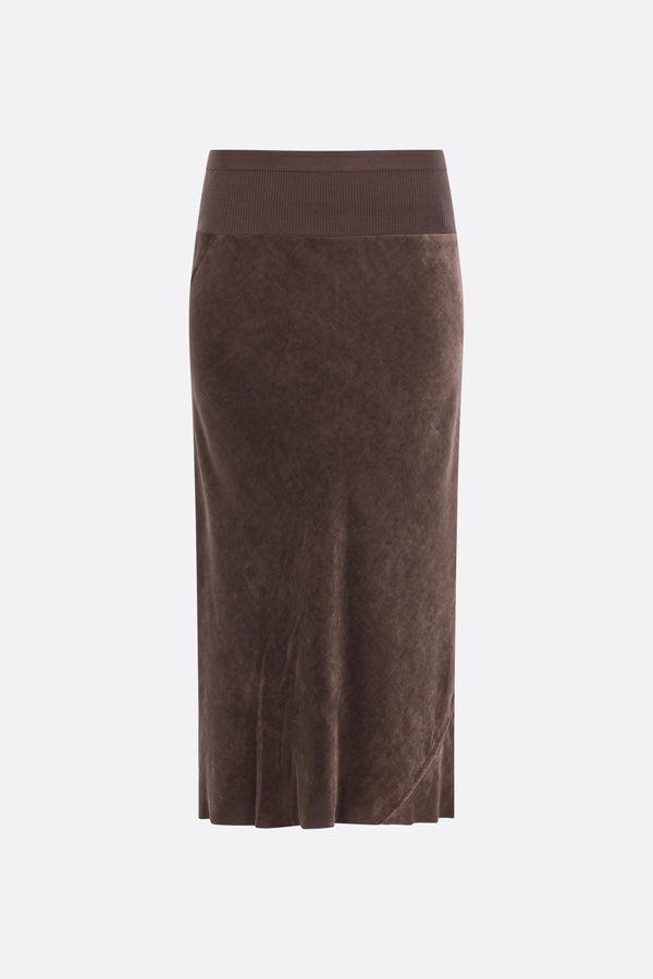 Knee Bias skirt in velvet