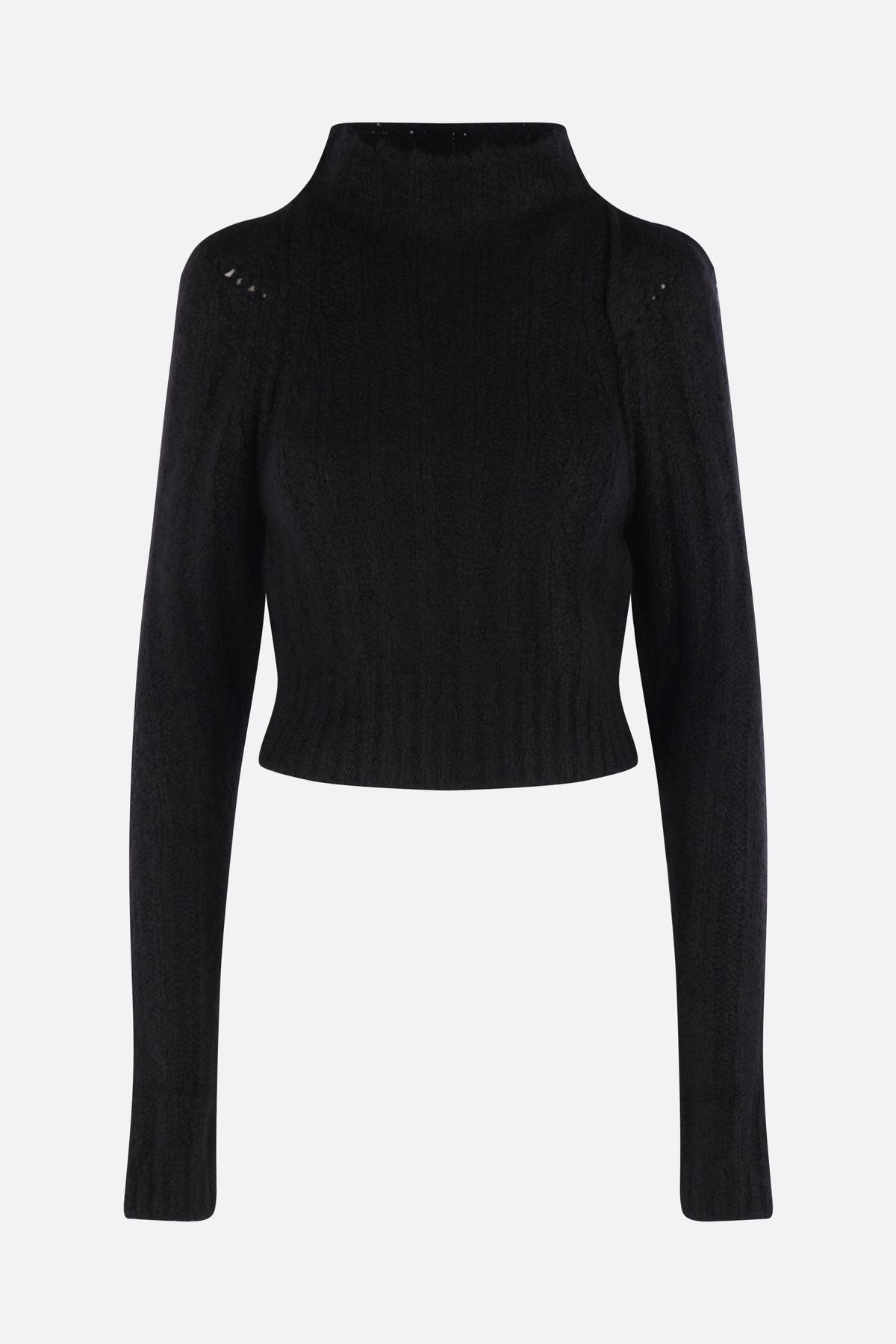 pullover cropped in cashmere e seta