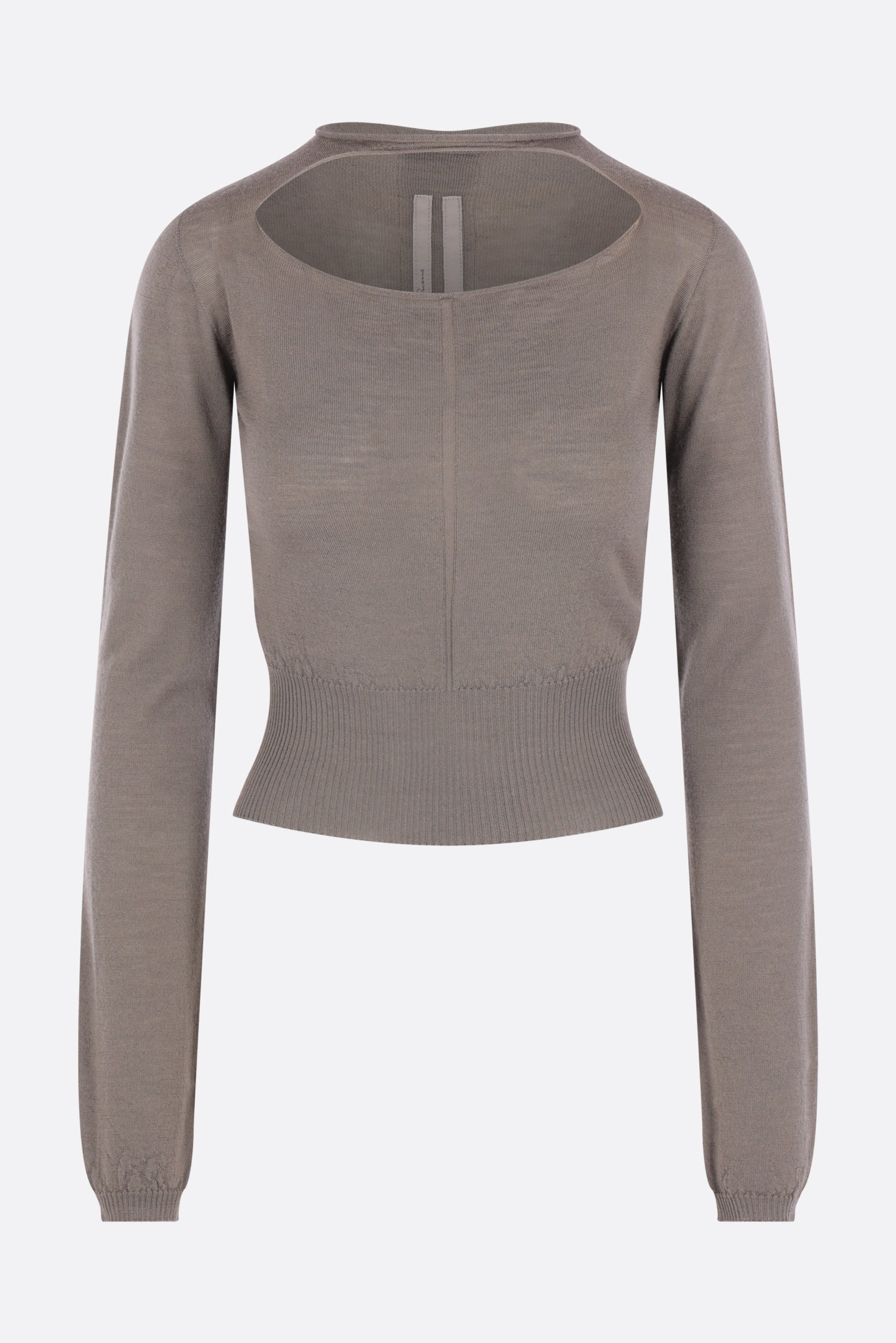Slashed cropped sweater in wool
