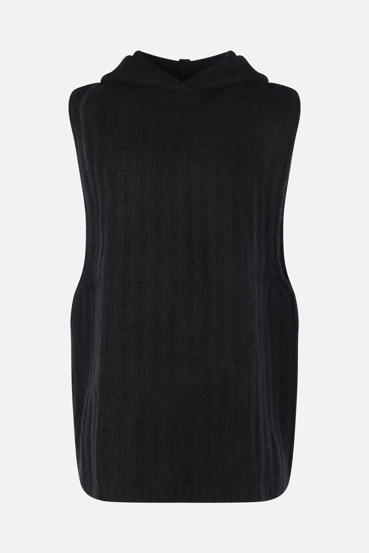 sleeveless hooded sweater in cashmere and silk