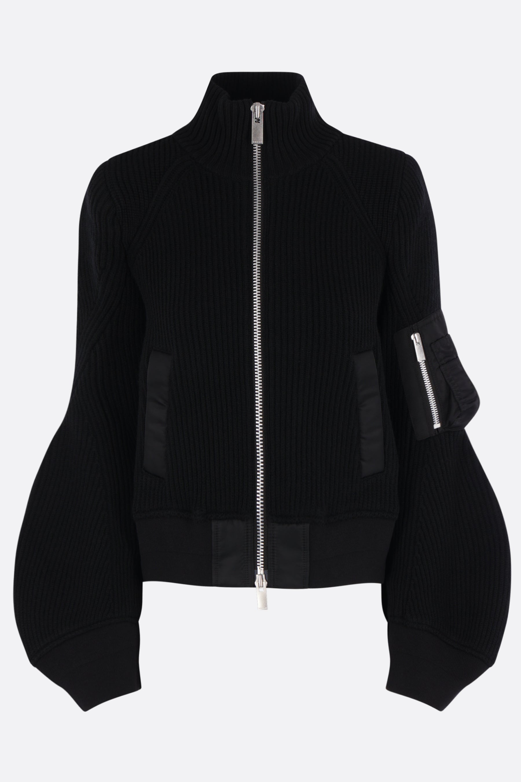 cardigan full-zip in lana a coste