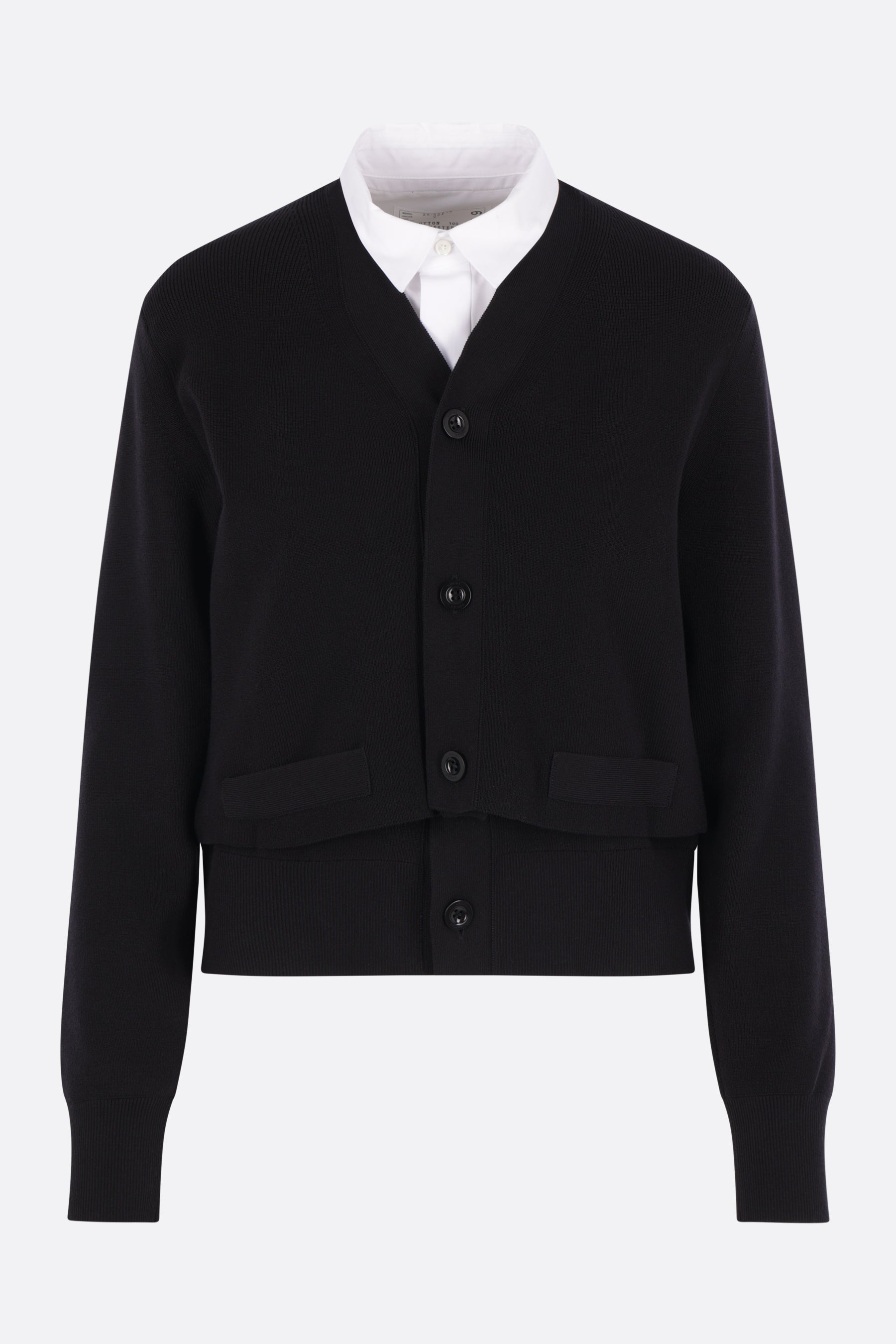 cardigan in cotone con dettagli camicia