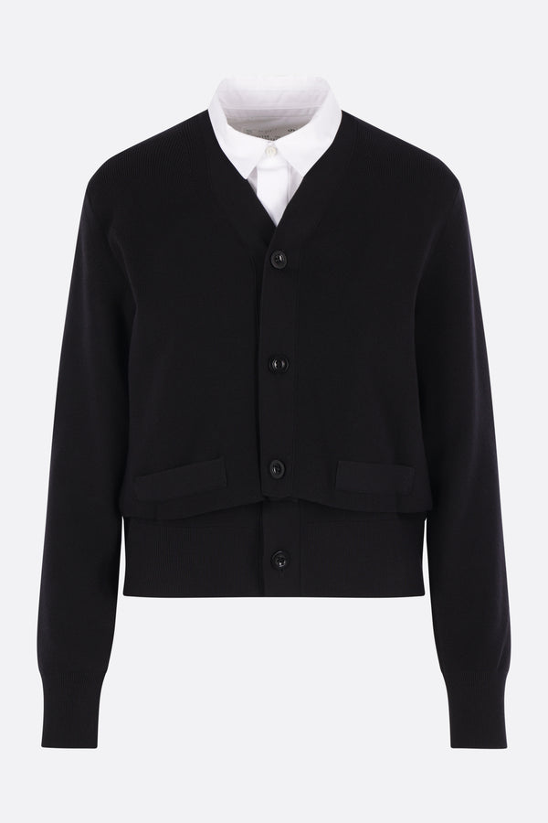 cotton cardigan with shirt details