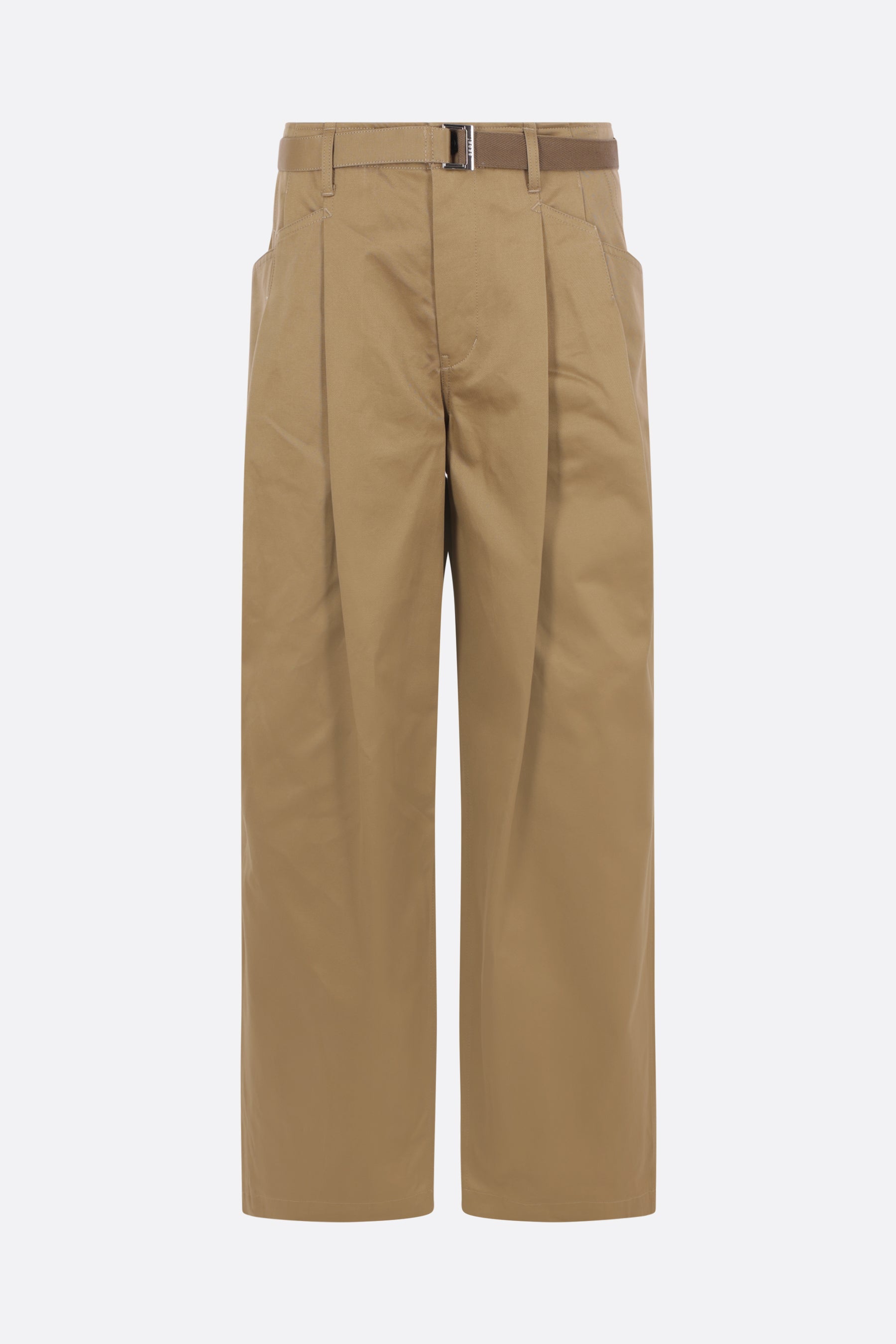 pantalone chino in gabardine con cintura