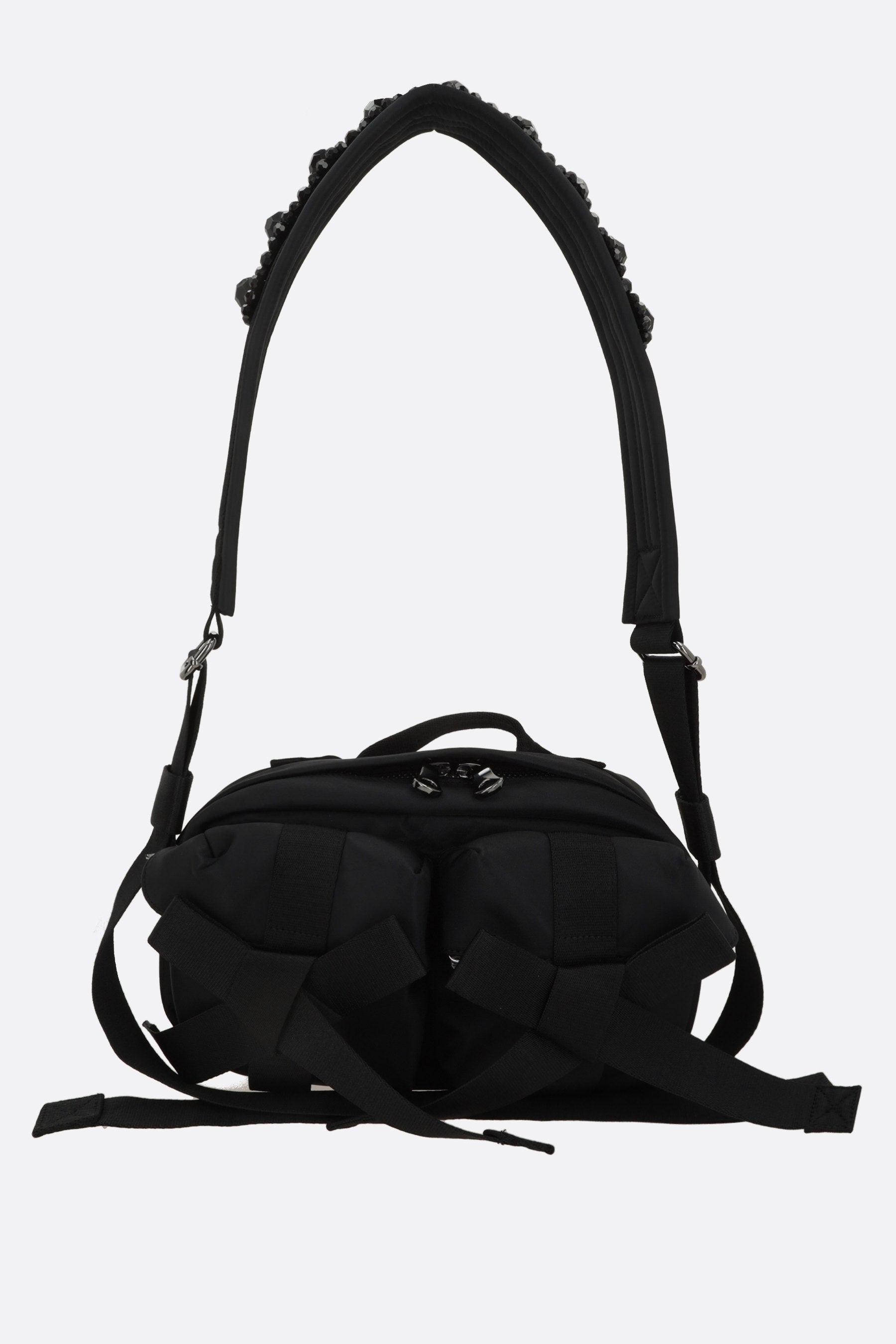 nylon shoulder bag with bows