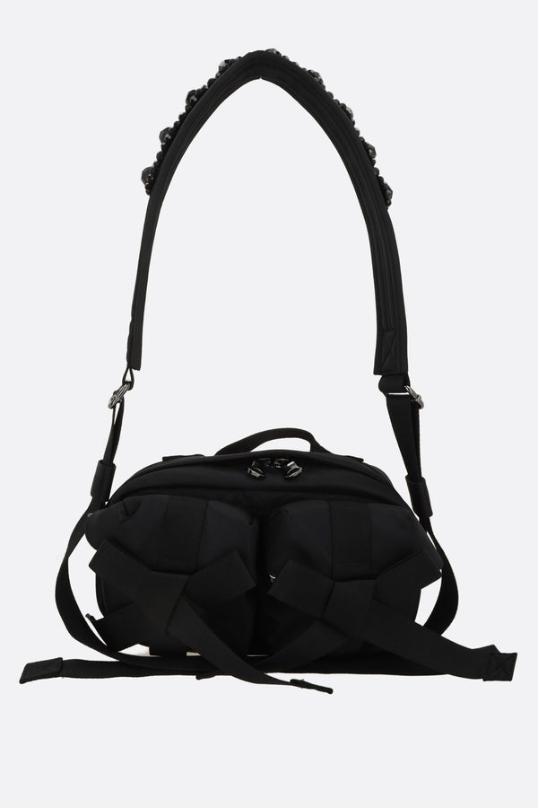 nylon shoulder bag with bows