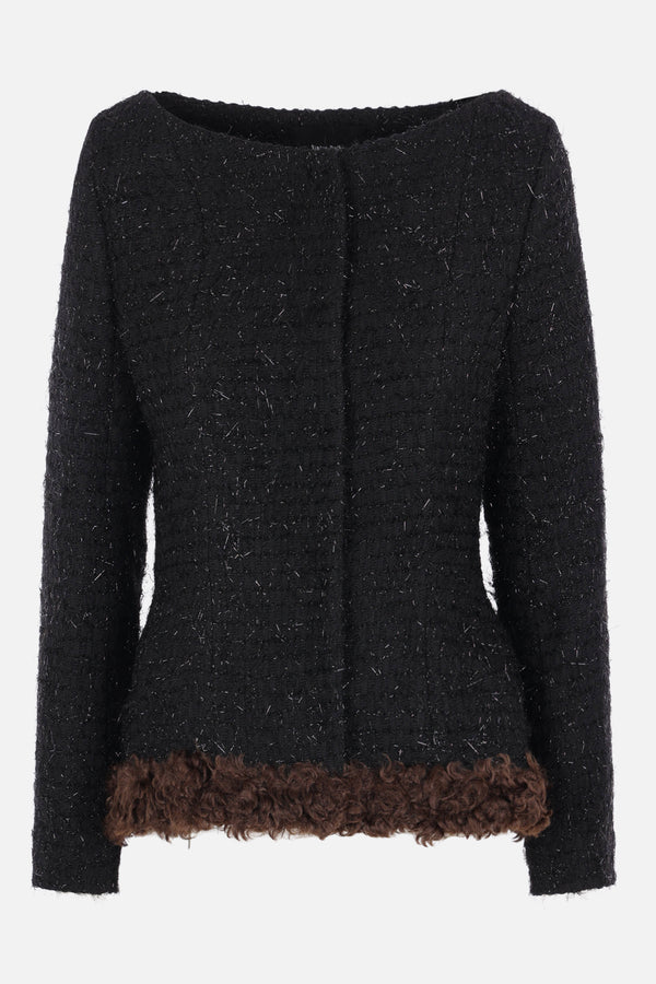 giacca a peplo in tweed