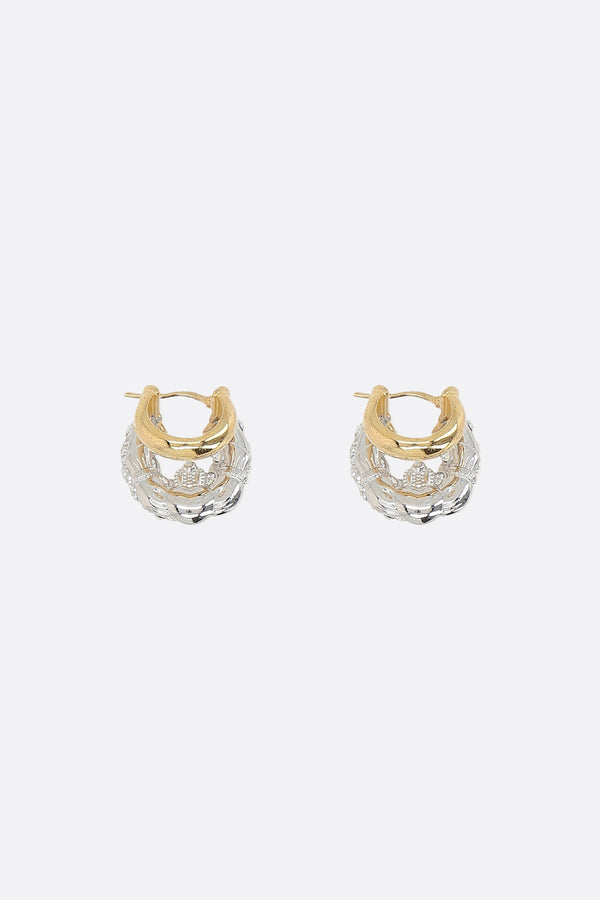 stacked rhinestone hoop earrings
