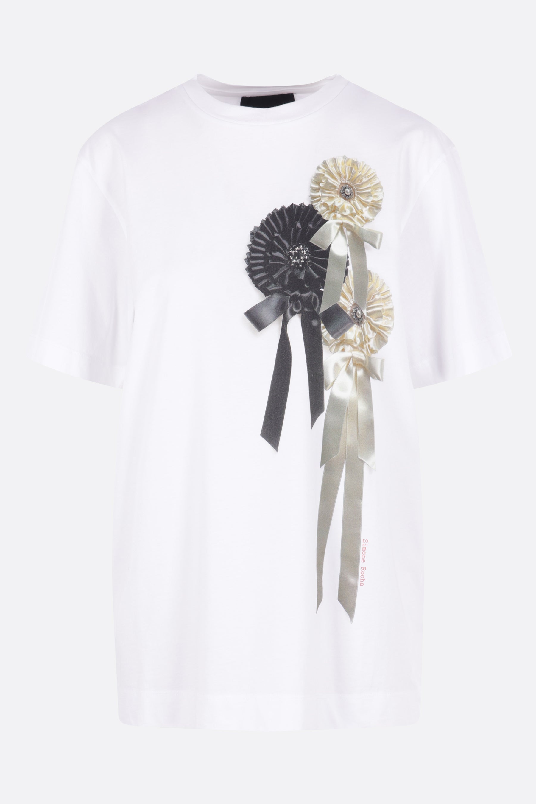 cotton t-shirt with Ribbon Rosette print
