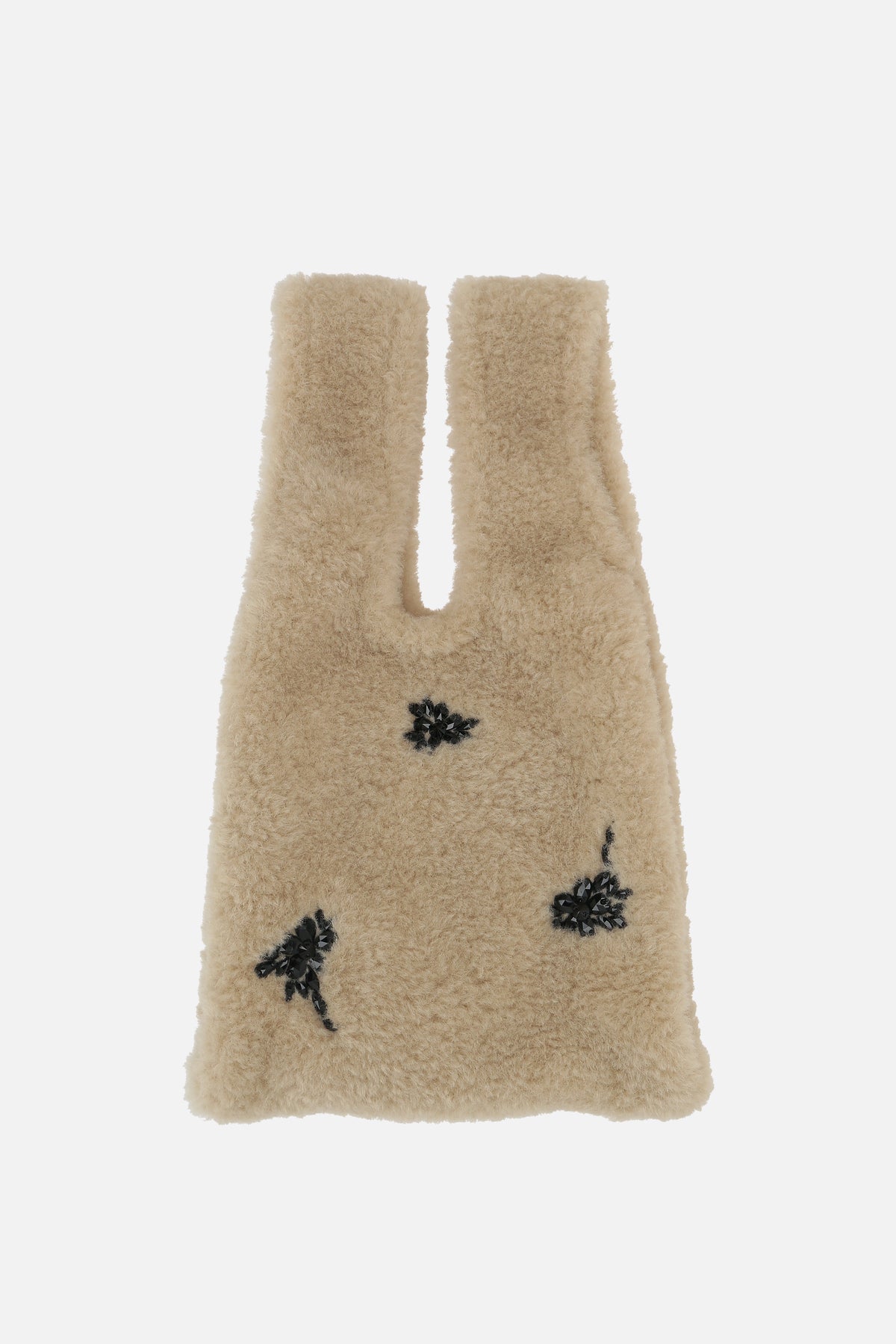 mini shopper bag in faux fur