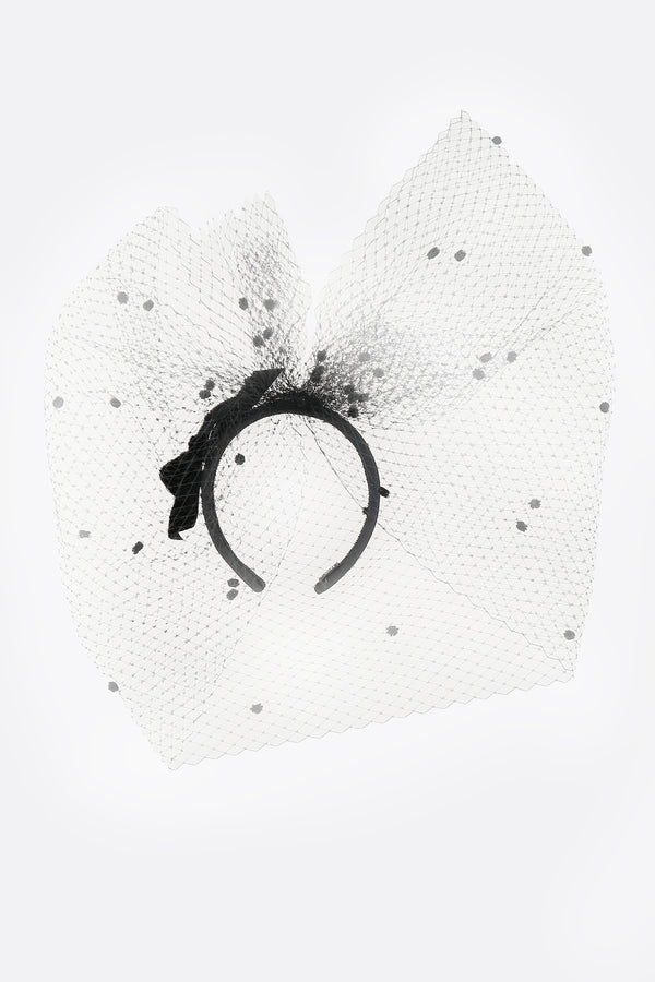 Sevilla headband in grosgrain with veil
