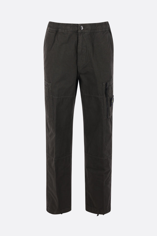 stretch cotton twill cargo trousers