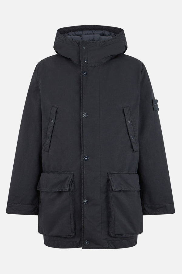 long down jacket in nylon