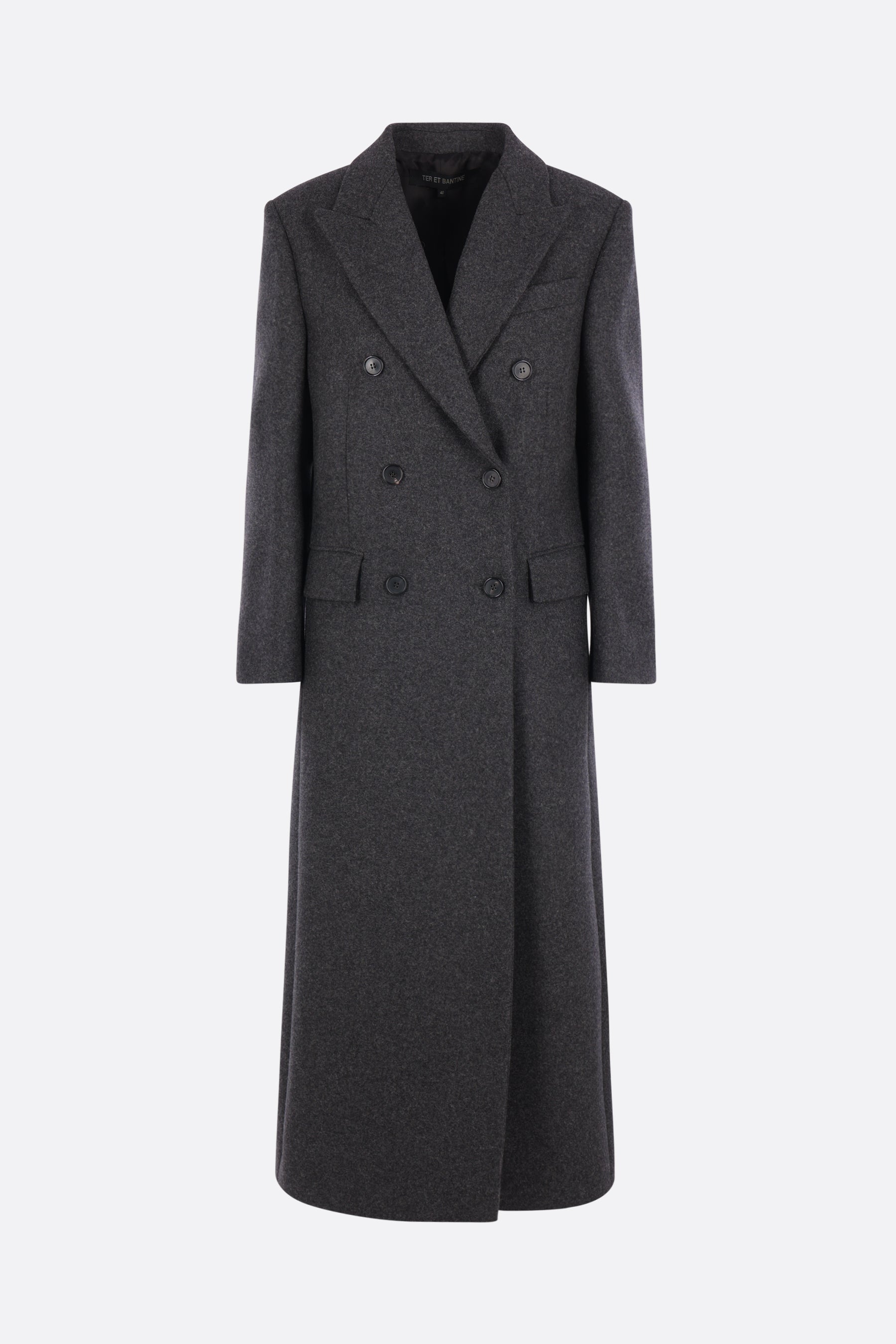 double-breasted coat in wool blend