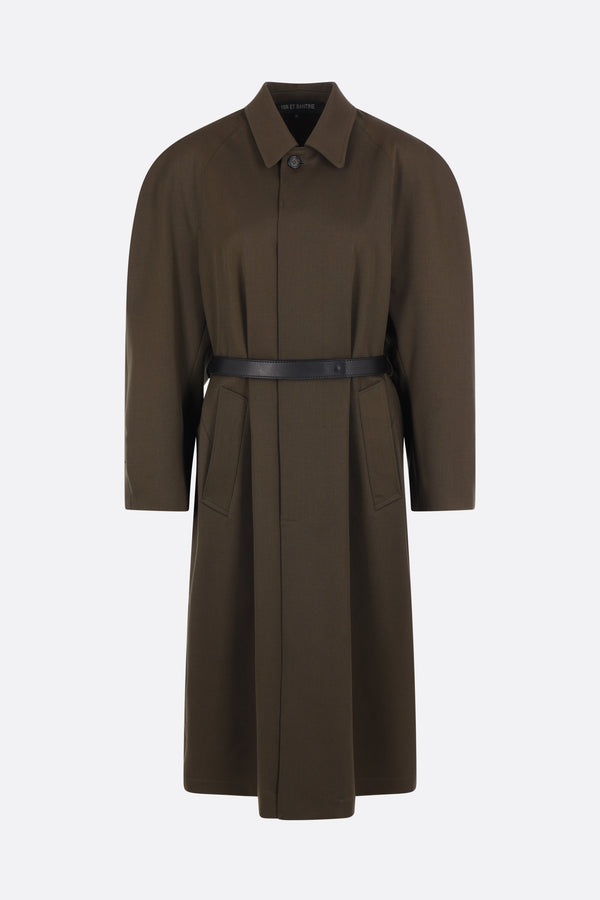 cappotto in gabardine con cintura