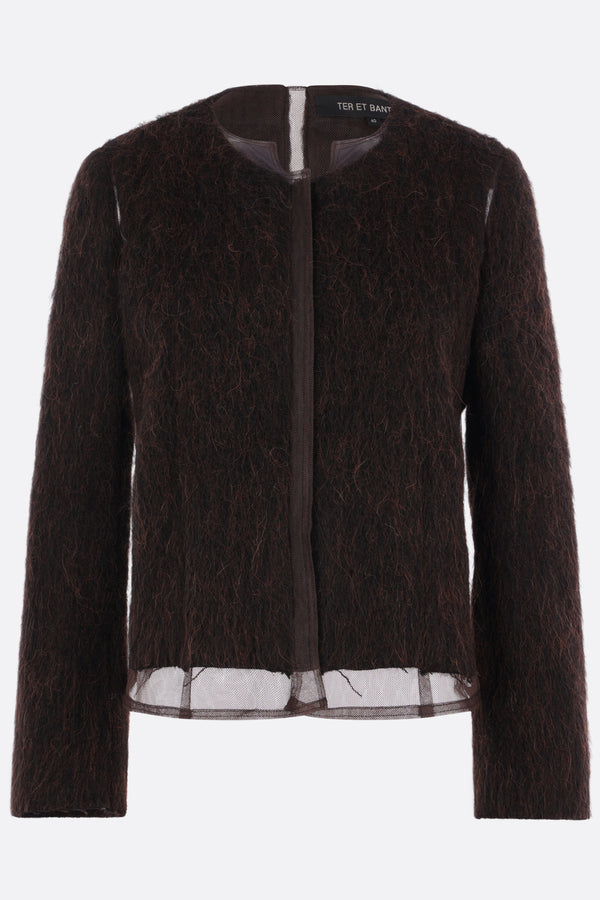 giacca in misto alpaca e tulle