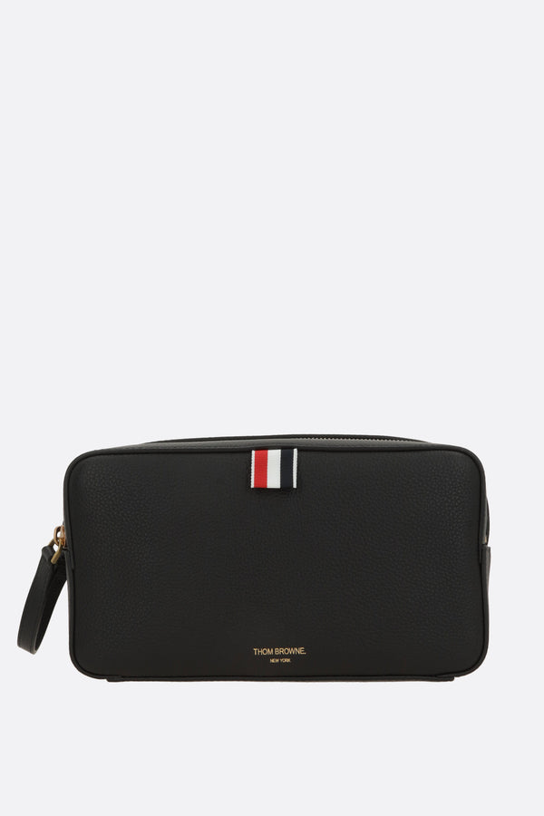 Pebble grain leather beauty case