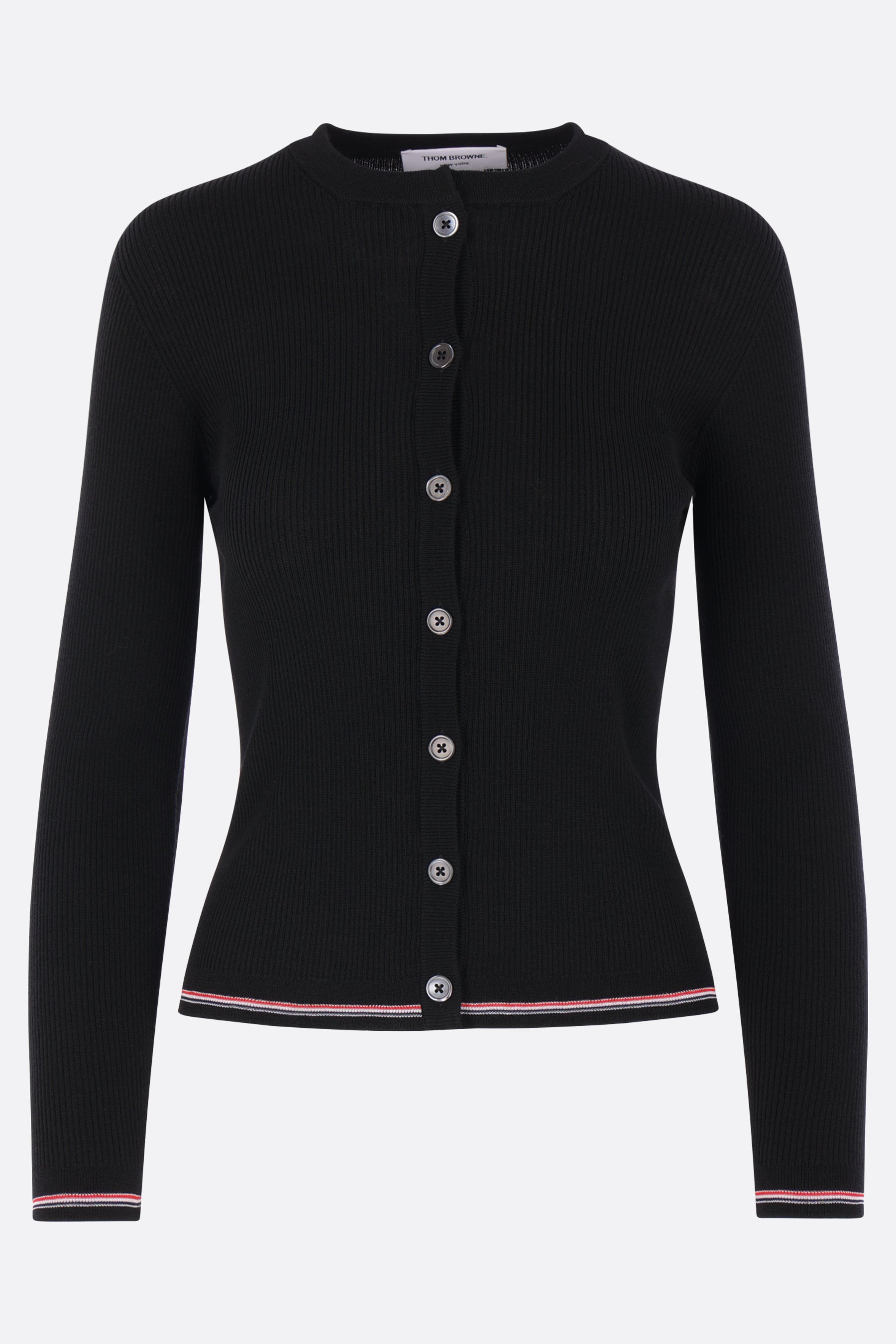 rib wool cardigan