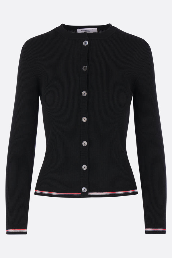 rib wool cardigan