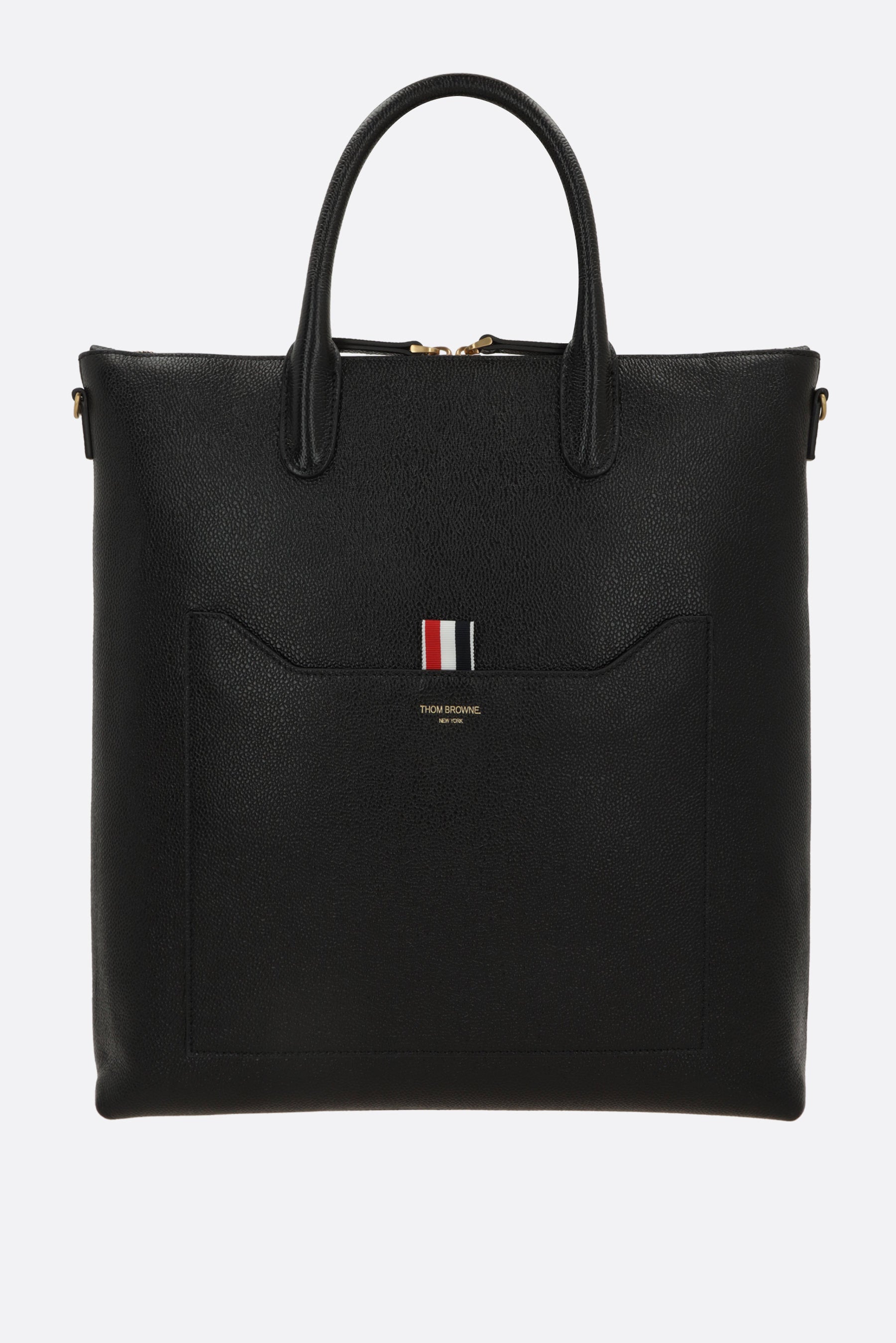 vertical tote in grainy leather