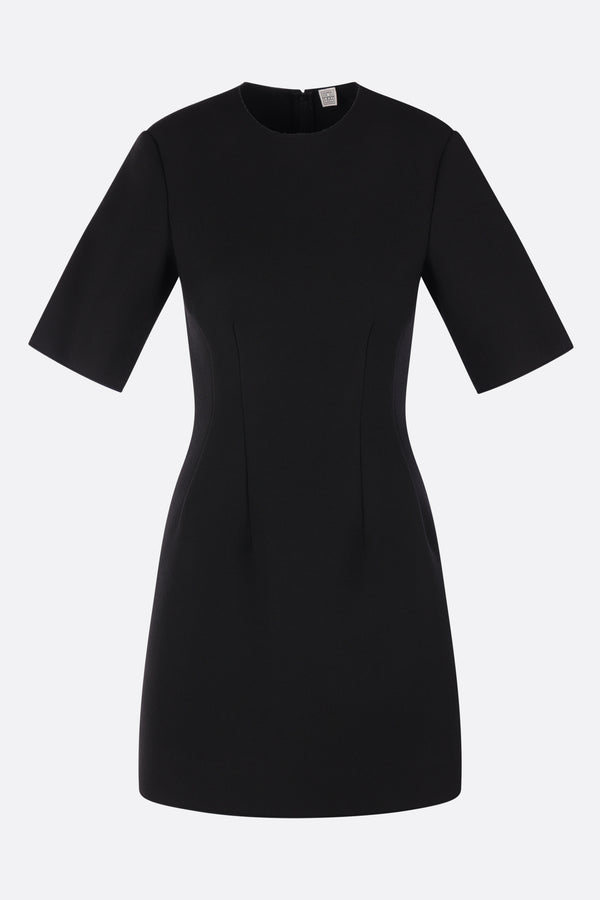 sculptural dress in scuba crepe