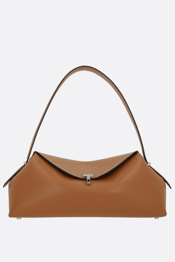 borsa a spalla T-Lock in pelle martellata