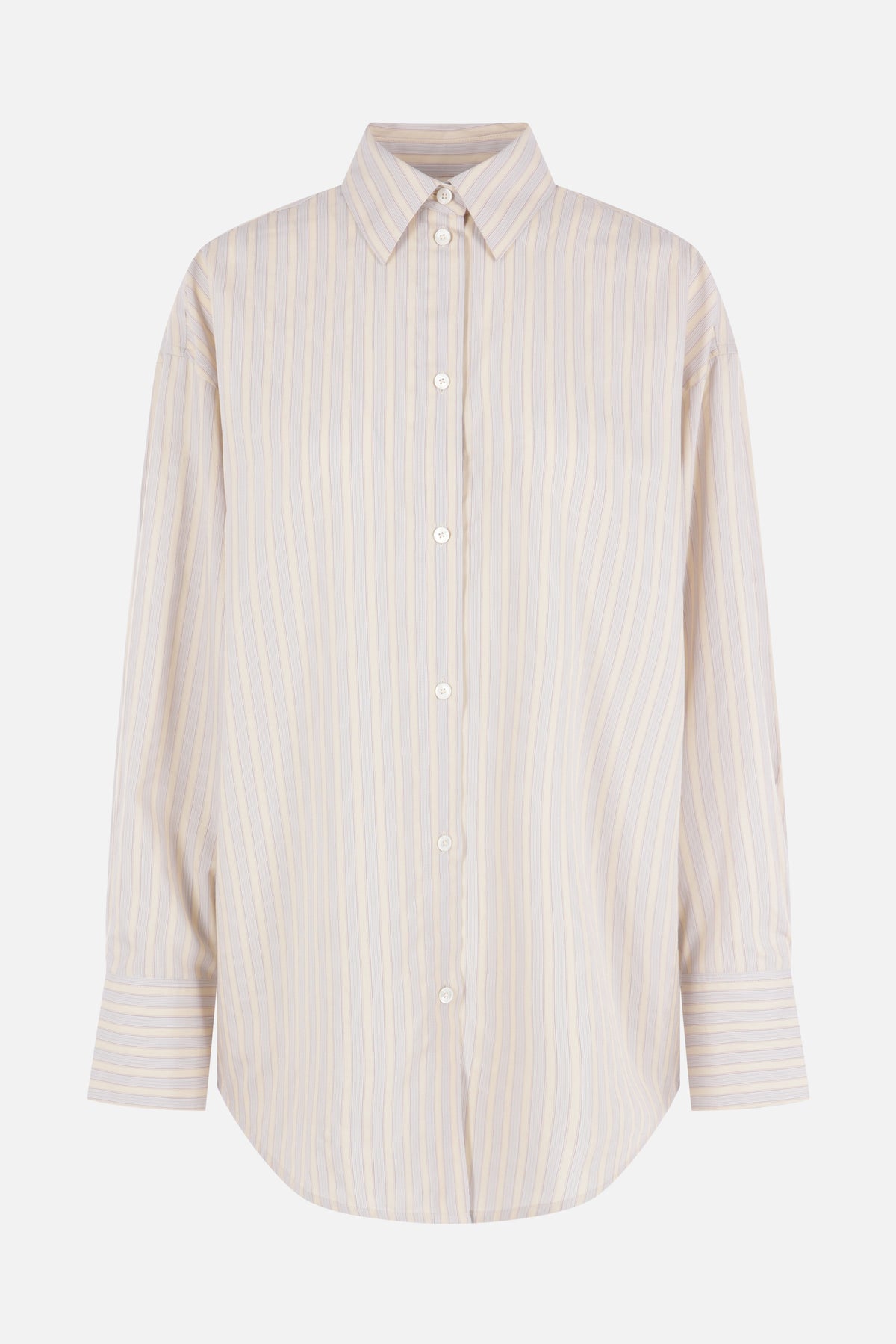 oversized shirt in striped silk blend