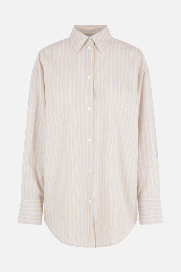 oversized shirt in striped silk blend
