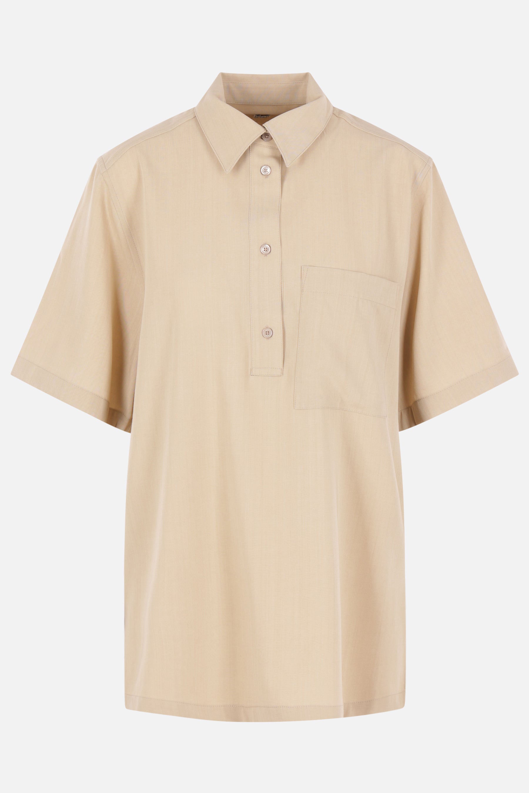 wool blend polo shirt