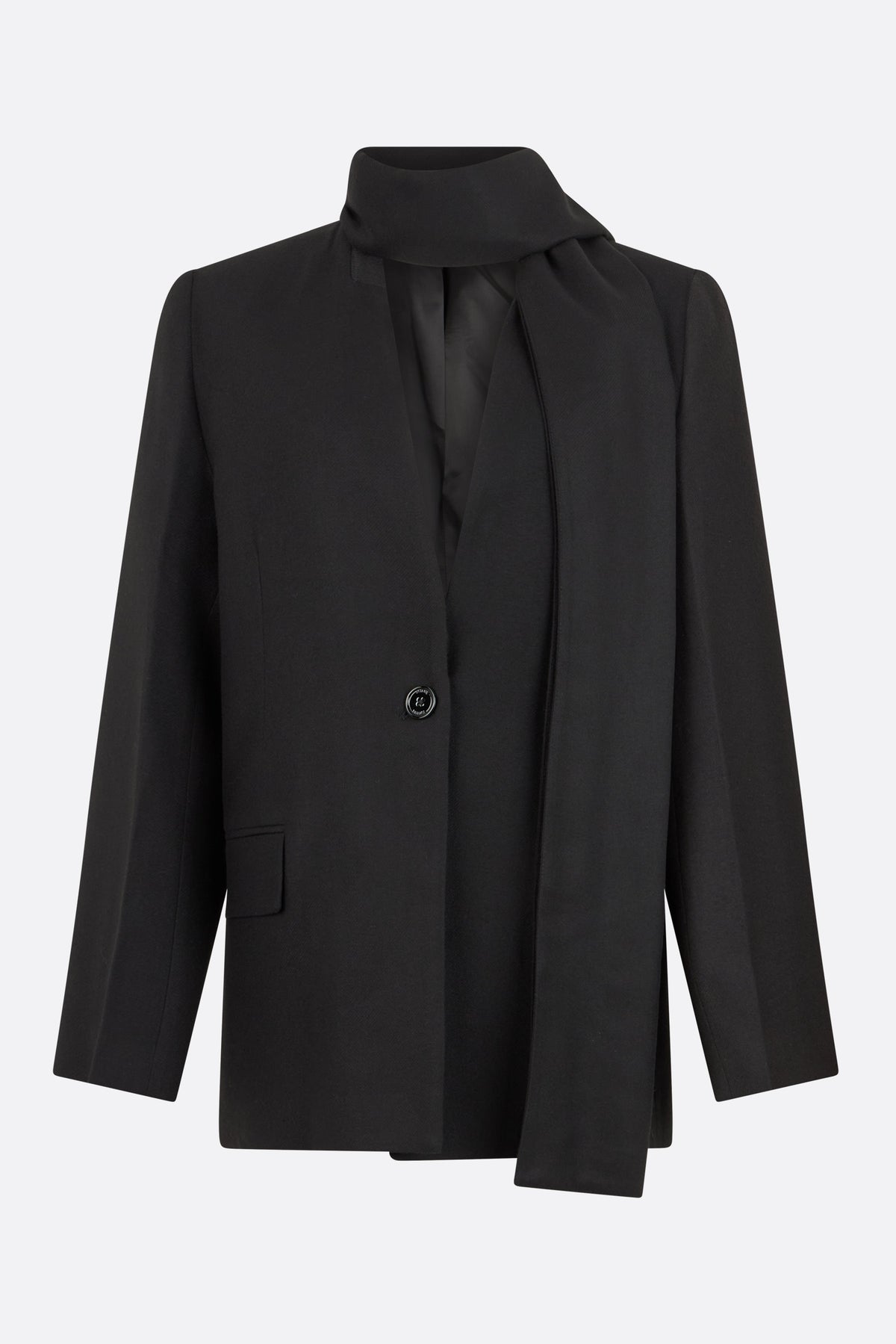 scarf lapel blazer in wool blend