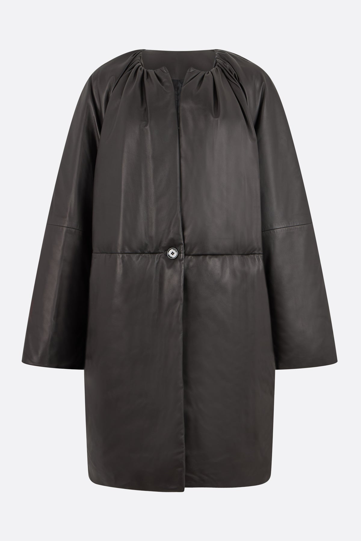 padded leather coat
