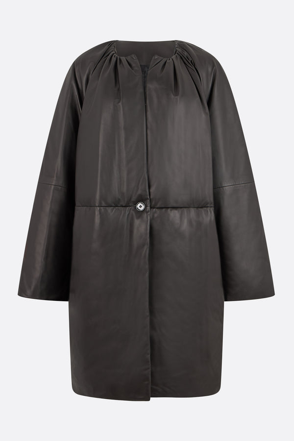 cappotto in pelle imbottita