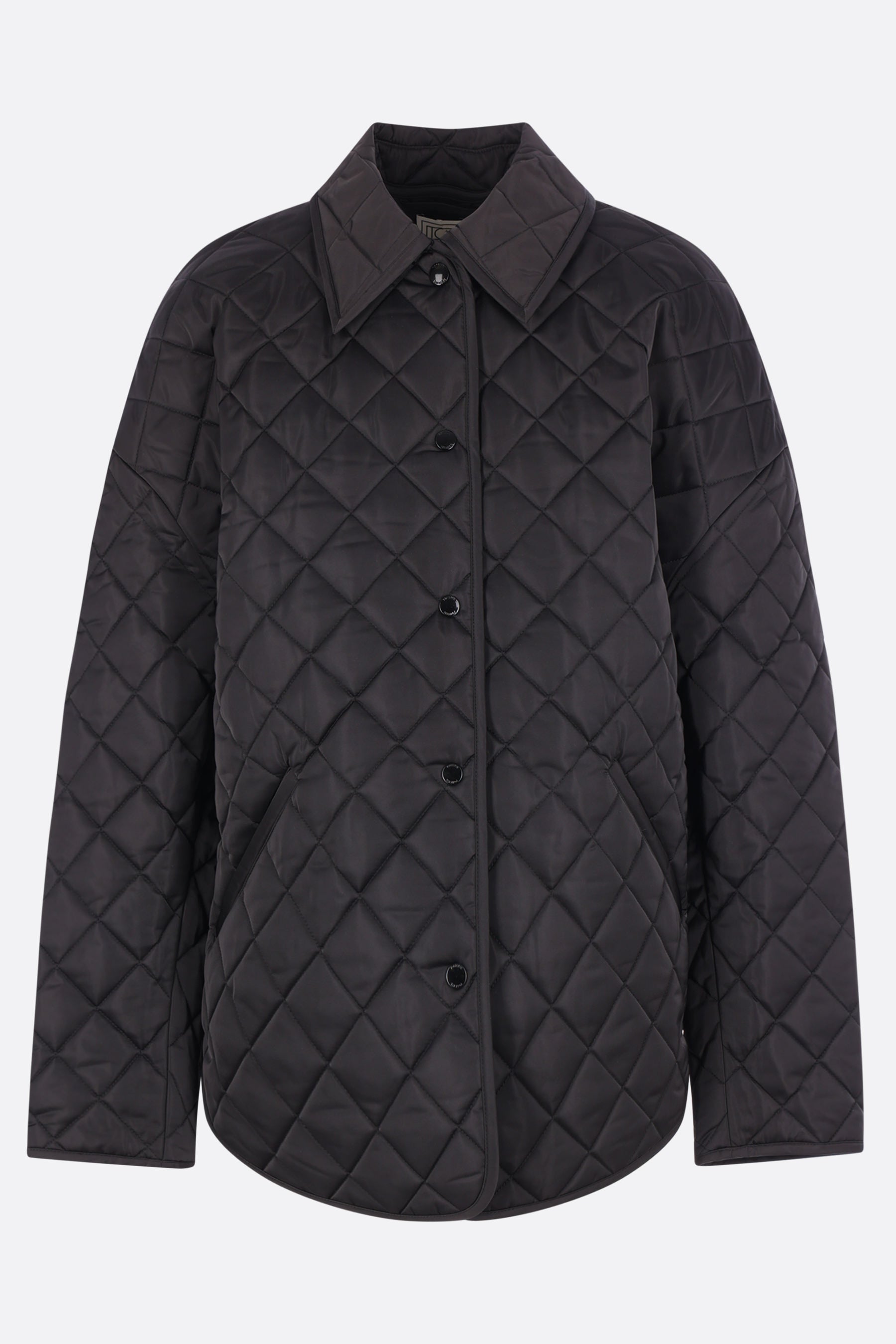 collared quilted jacket in nylon