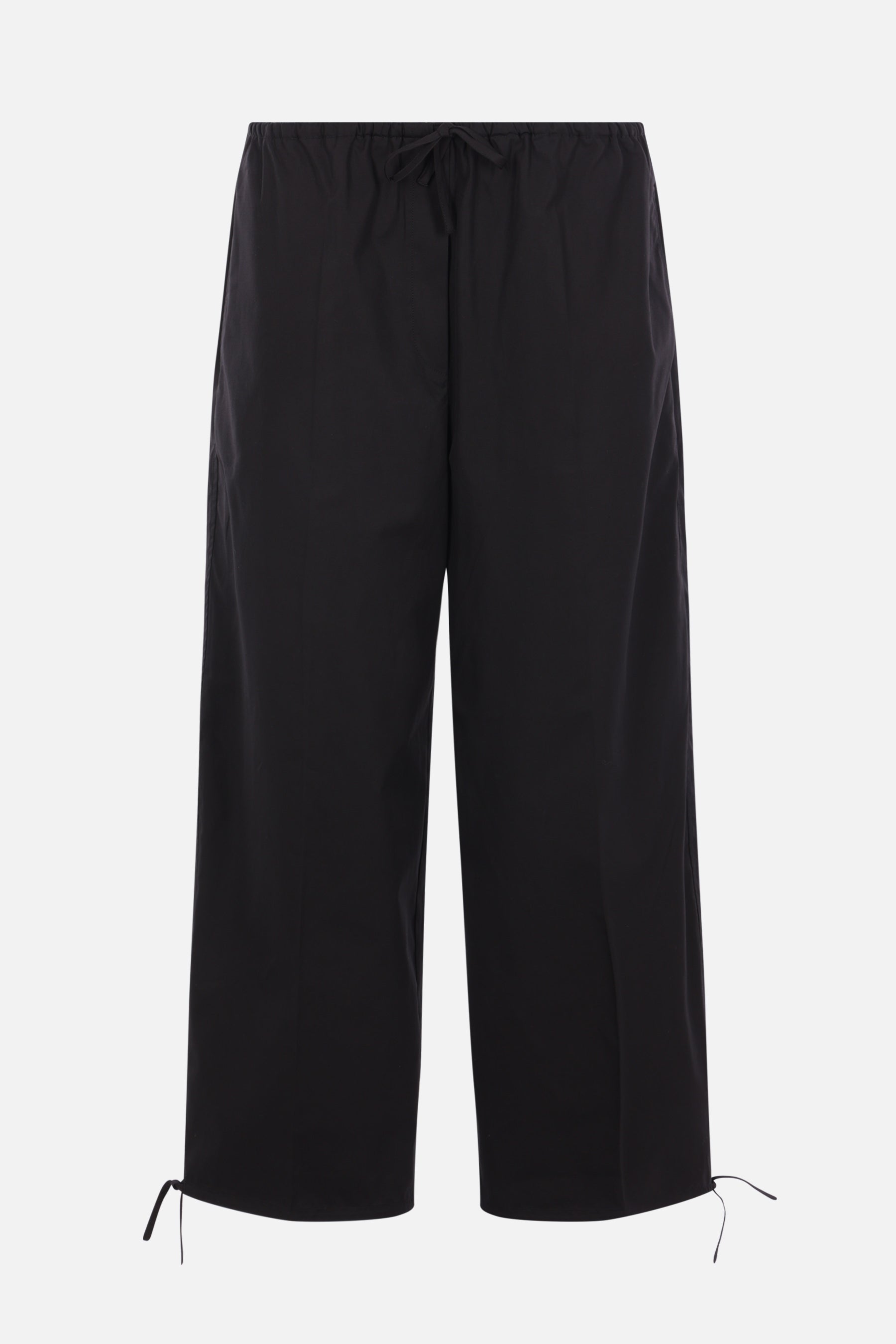 drawstring trousers in poplin