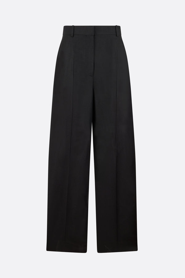 wide-leg trousers in wool blend