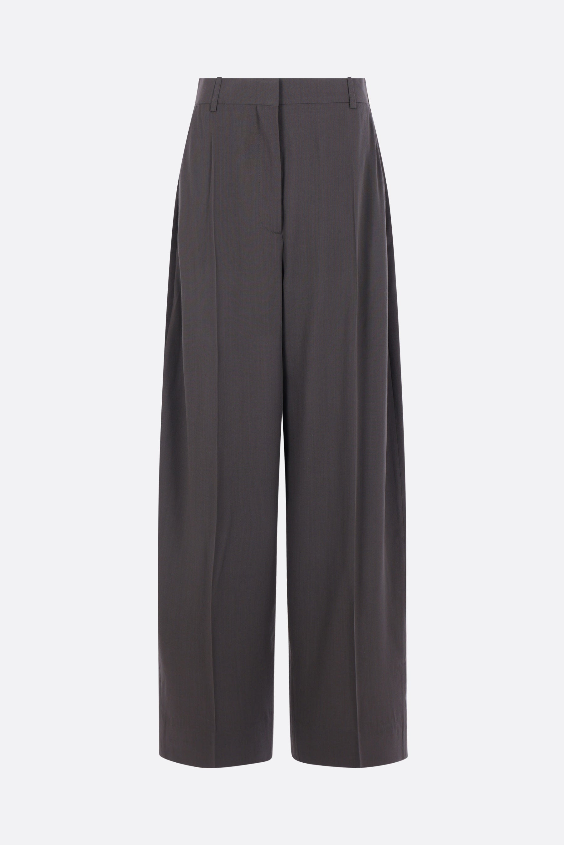 wide-leg trousers in wool blend