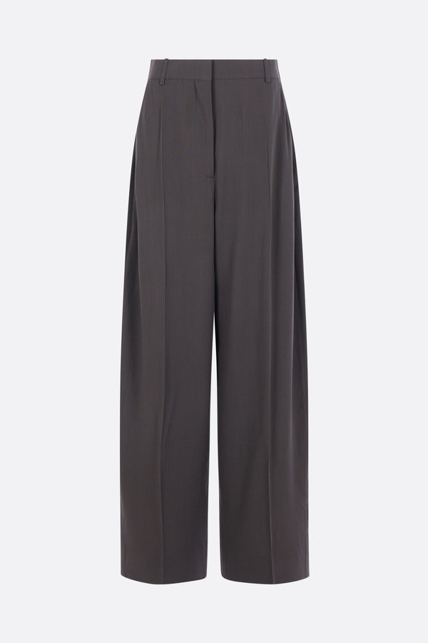 wide-leg trousers in wool blend