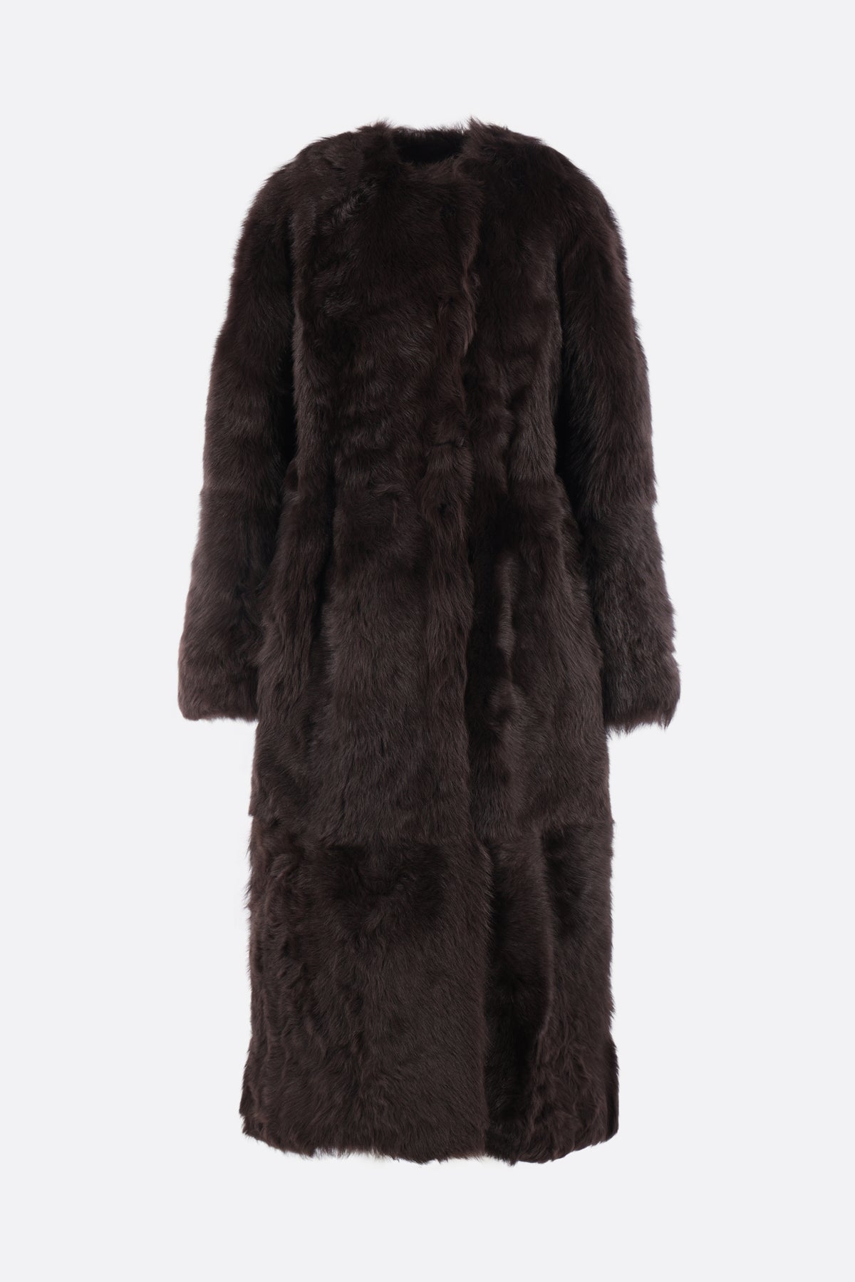 shearling long coat