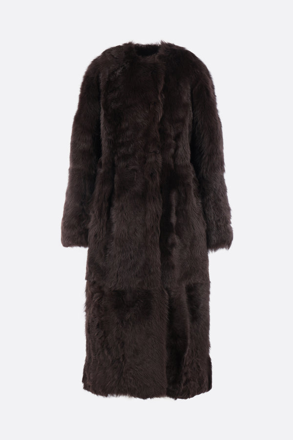 shearling long coat