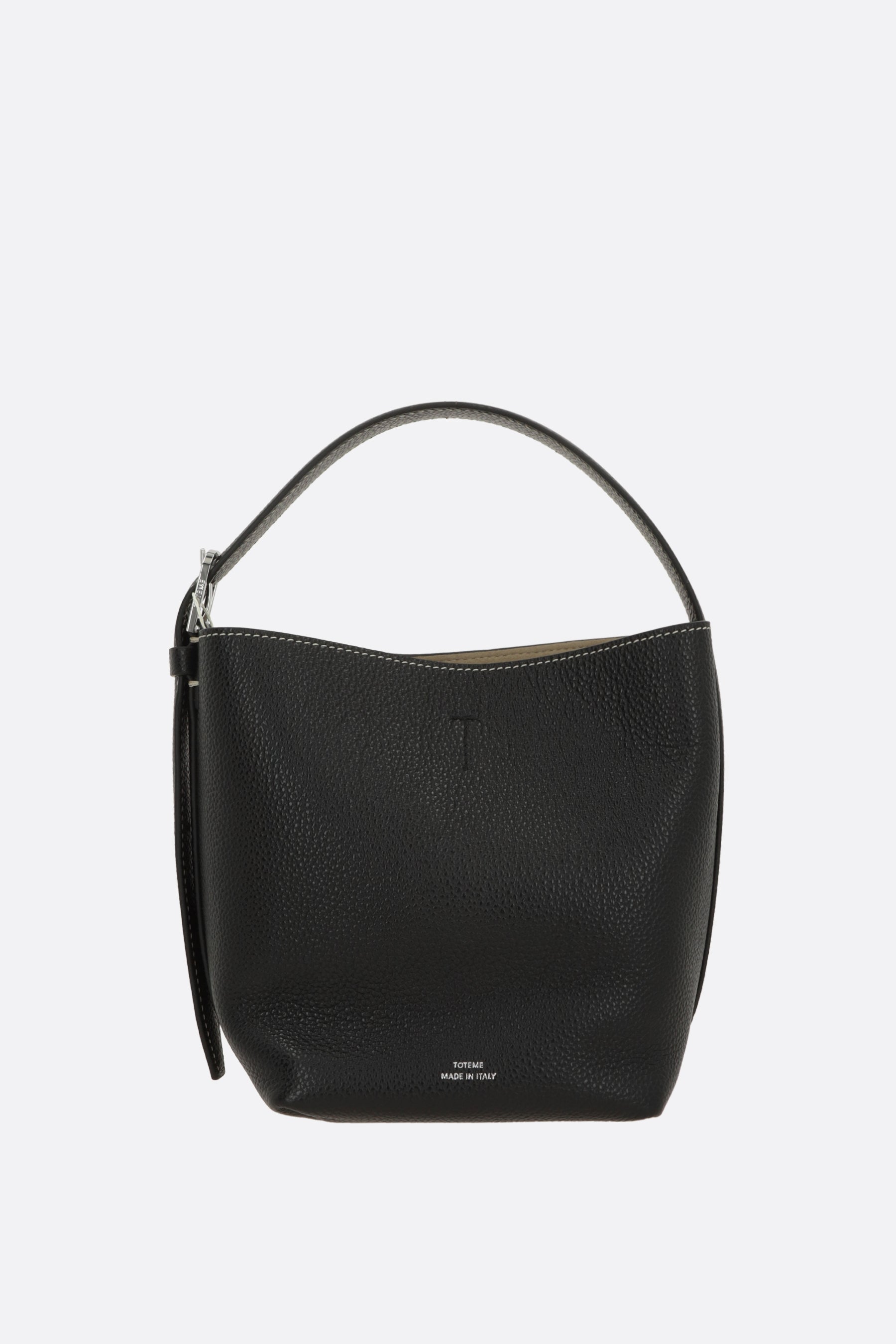 Petite Belted tote bag in grainy leather