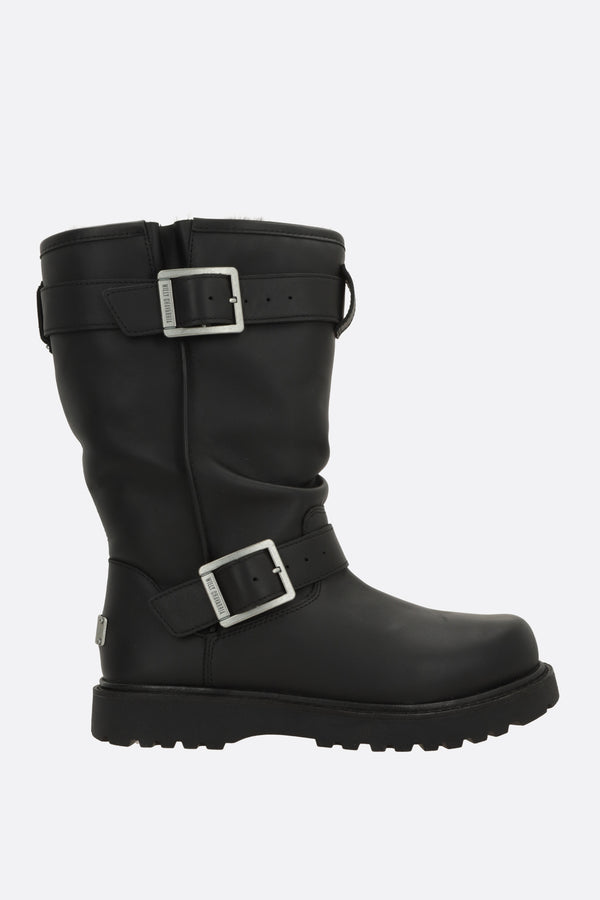 stivale Biker in pelle liscia