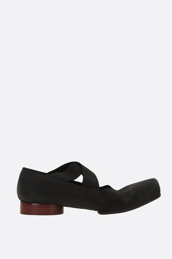 matte leather ballerinas