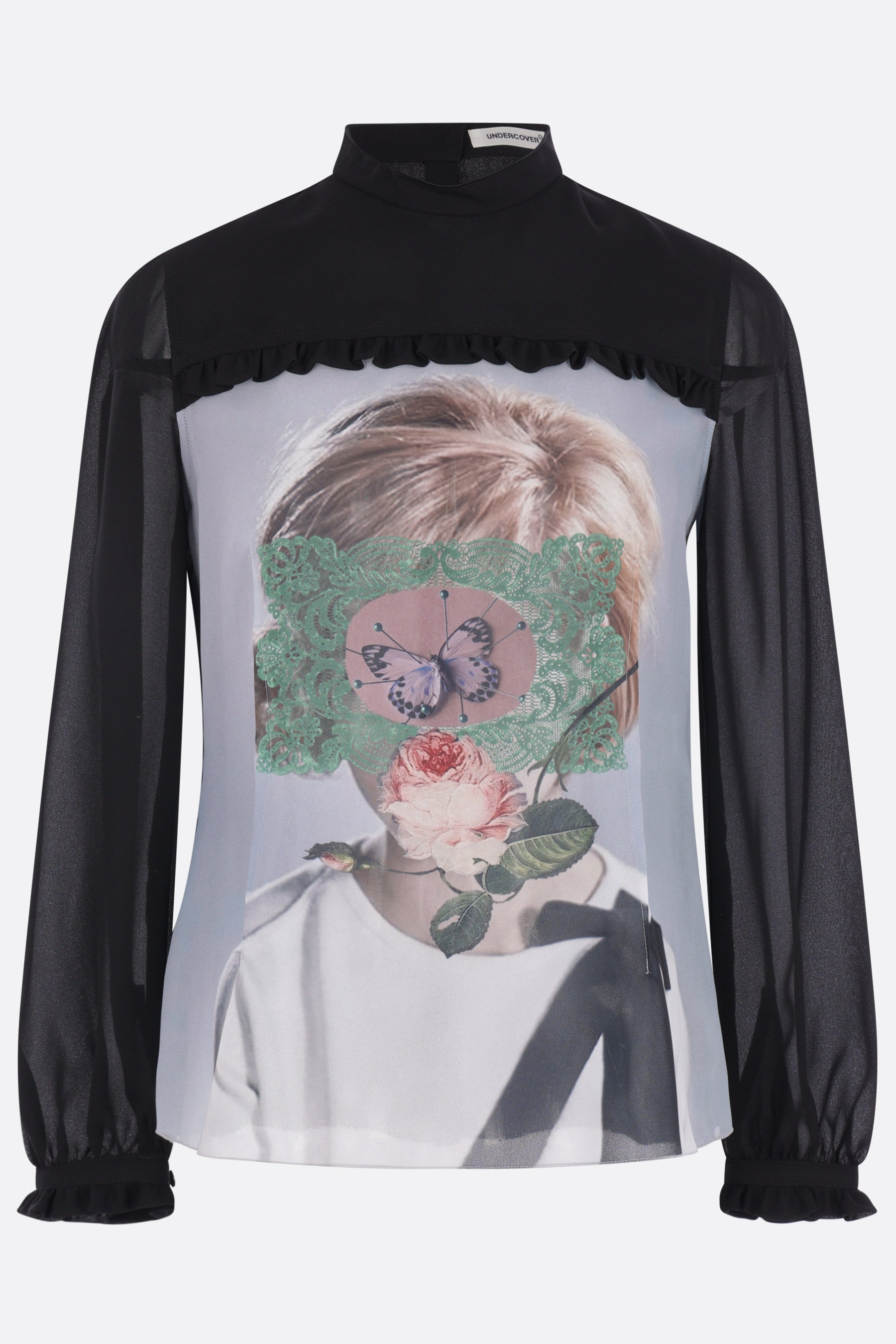 crepe blouse with graphic print